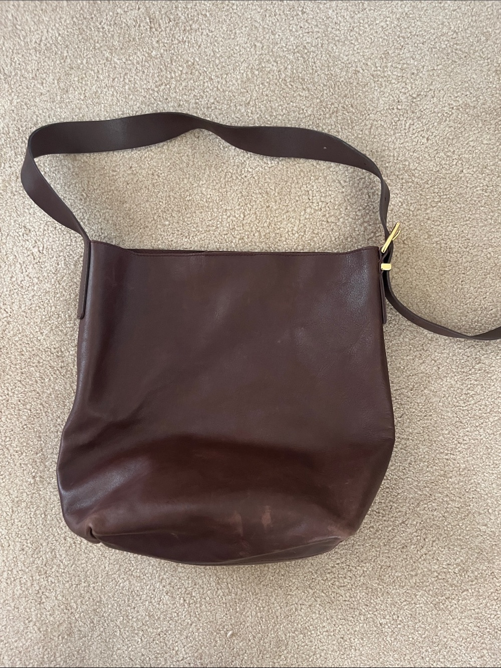 Madewell Brown Leather Bucket Bag - Classic Shoulder Bag